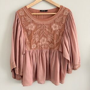 Anthropologie Love Sam Fluttered and Beaded Blouse Medium